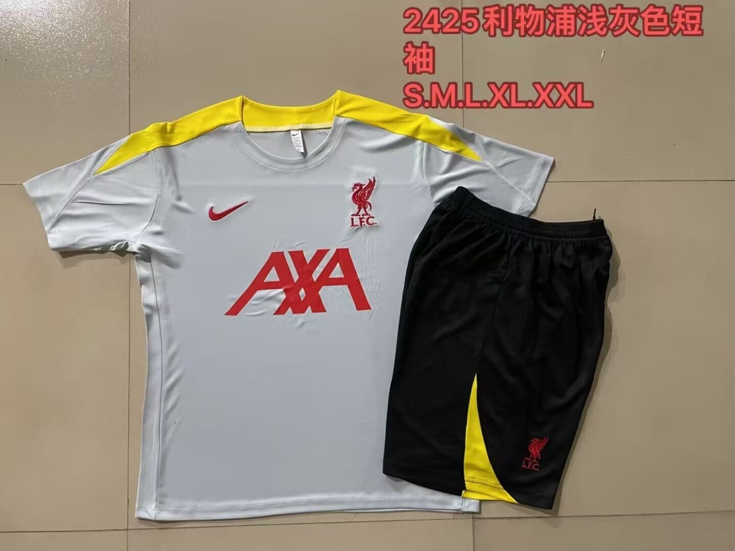 AAA Quality Liverpool 24/25 Grey/Yellow Training Kit Jerseys
